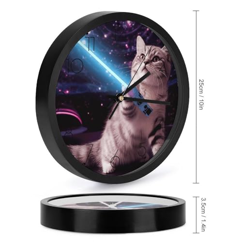 Horloge murale numérique chat lisible et sans fil pour grand mur - 3