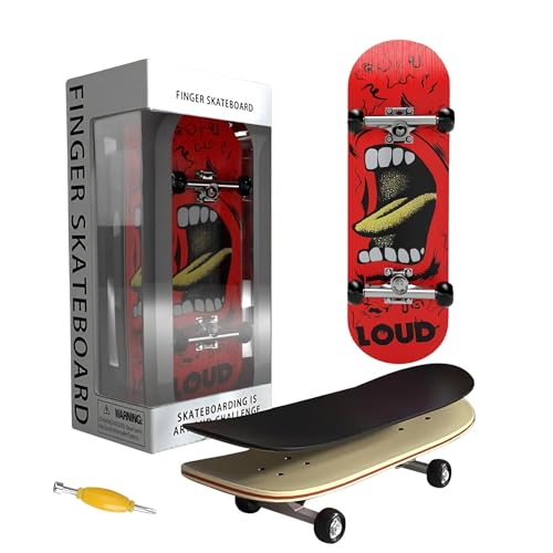 LIULINY Fingerboard Professionnel, 5 Couches érable Mini Skateboard, Monter Soi Même Finger Skate, pour Les Passionnés de Skateboard, Cadeaux d'anniversaire...