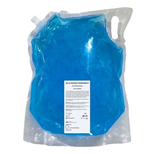 Gel Conductor Azul Ultrasónico 2,5 kg. Gel Ultrasonidos con pH Neutro. Gel de Alta Conducitividad Uso Profesional. Garrafa Gel Azul de Transmisión Ultrasónica.
