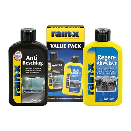 Rain-X Sparpackung Regen-Abweiser und Anti-Beschlag – Klare Sicht Innen und Außen für jede Wetterlage – 2x 200 ml