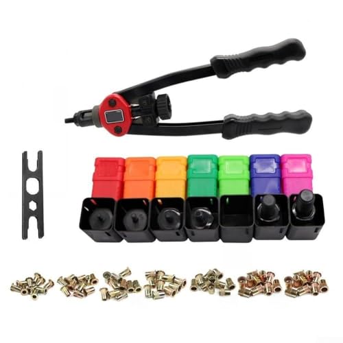 Kit de herramientas de remache de carga de tuerca giratoria, compatible con tamaños M5/M6/M8 (50 piezas M8)