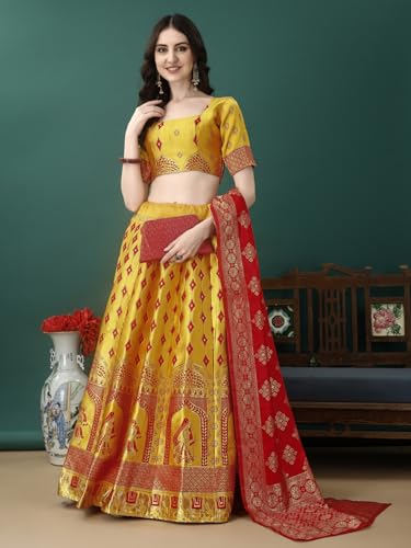 JAYA CREATION BANARASI JAQUARD LEHENGA CHOLI