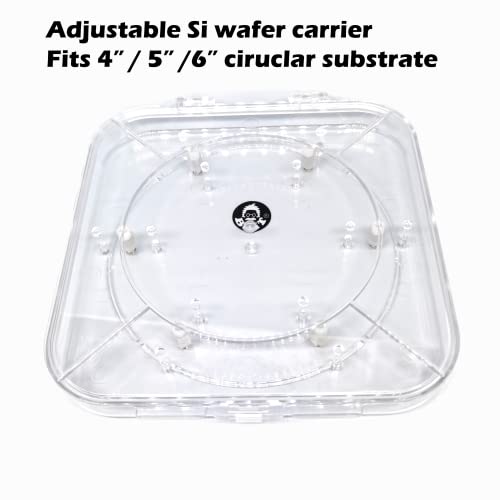 Image of 4 inch 5 inch 6 inch 100mm 125mm150mm Single Wafer Display Carrier, Wafer Display Holder, Wafer Shipper, Adjustable Single Wafer Sample Box for Silicon, Sapphire, SiC Substrate Holder Pack of 1 pcs