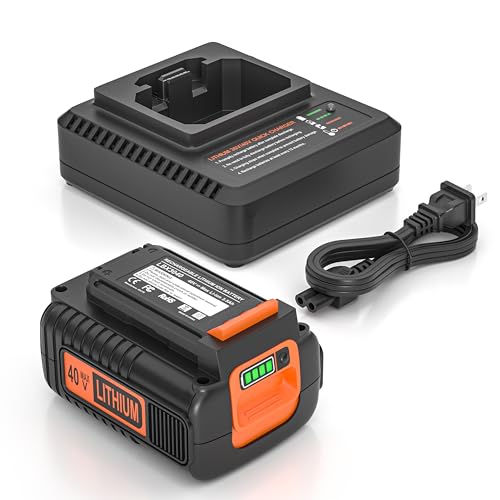 RORALMA 40V Replacement for Black and Decker 40V Lithium Battery LBX2040 LBX2540 LBXR36 LBXR2036 LBX1540 with LCS40 LCS36 Black and Decker 40V 3.5Ah Battery Charger