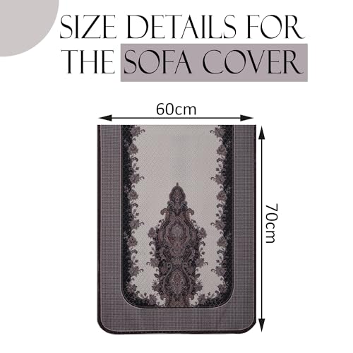 Image of Kuber Industries 2+1 Seater Sofa Set Cover | Net Design Sofa Slipcover Protector for Home Living Room, Hall & Office Couch | Cream & Black