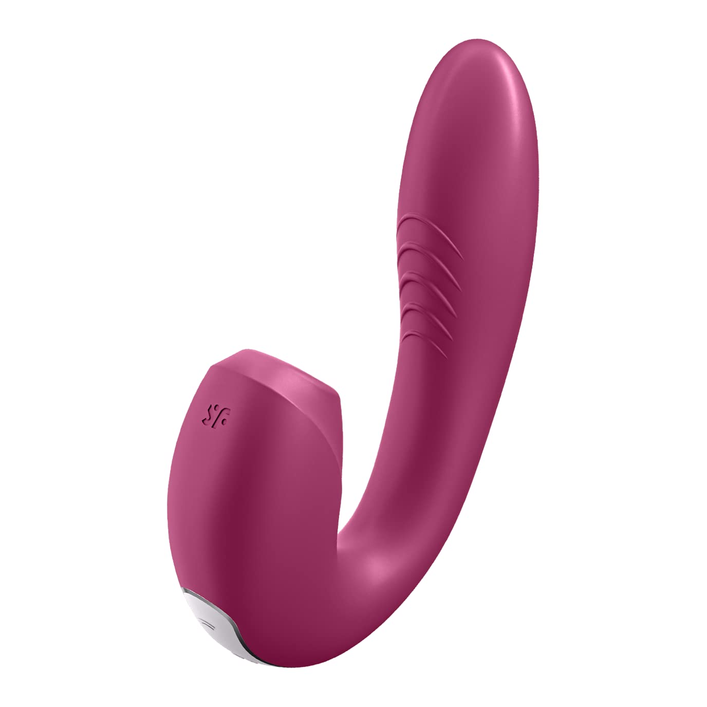 Satisfyer, vibratore a onde di pressione, Rabbit, Sunray Connect App', 15 cm, con app,impermeabile, ricaricabile, silicone delicato sulla pelle, colore:bacca