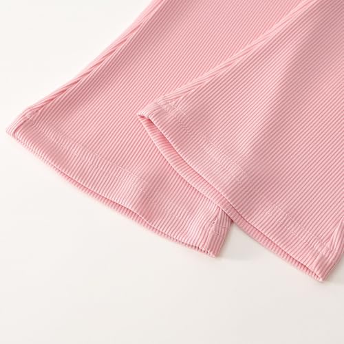 BILIKEYU Toddler Little Girls Summer Outfits Short Sleeve Crewneck Asymmetric Shirts and Elastic Waist Flared2