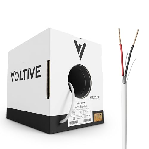 Voltive 22/2 Shielded in-Wall - CL3 Rated - Oxygen-Free Copper (OFC) - 500 Foot Box - White