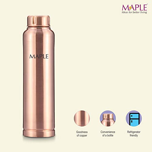 Image of Maple Russet 1000 CB Healthy Pure Grade Virgin Copper Bottle - 1 Liter