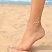 Meissa Ankle Bracelet for Women Sterling Silver Heart Charm Anklet Dainty Rose Gold Foot Chain Fashion Jewelry Gift, Silver