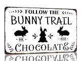 Photo Gallery targa in metallo follow the bunny trail he has chocolate easter rabbit spring egg bouquet chick tin sign vintage metal signboard decorative poster segno lamiera per ristorante cucina soggiorno s Photo Gallery targa in metallo follow the bunny trail he has chocolate easter rabbit spring egg bouquet chick tin sign vintage metal signboard decorative poster segno lamiera per ristorante cucina soggiorno s