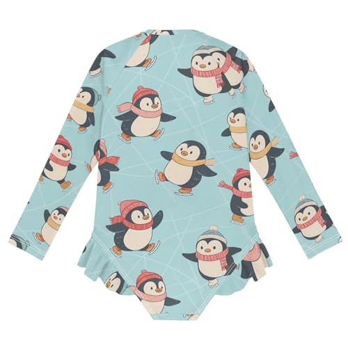 Image of Girls One Piece Swimsuits Long Sleeve Swimsuit Zipper Bathing Suits Swimwear