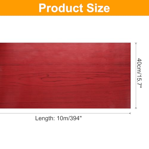 Papier peint adhésif rouge imperméable pour masquer les défauts d'un meuble - 3