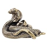 Polyvalent: convient pour une utilisation comme porte-clés, pendentif décoratif ou ornement de bureau, améliorant son utilité, mini statue de serpent vintage, porte- de serpent