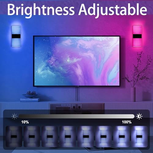 Aplique de pared regulable interior moderno cuadrado con luz RGB recargable 5