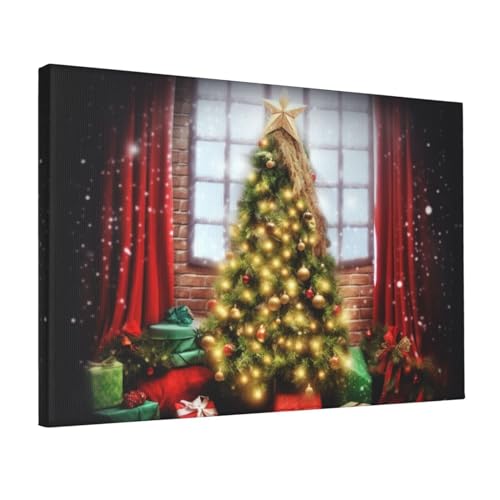 Toile murale imprimée d'arbre de Noël YoupO : tableau de décoration d'intérieur pour salon