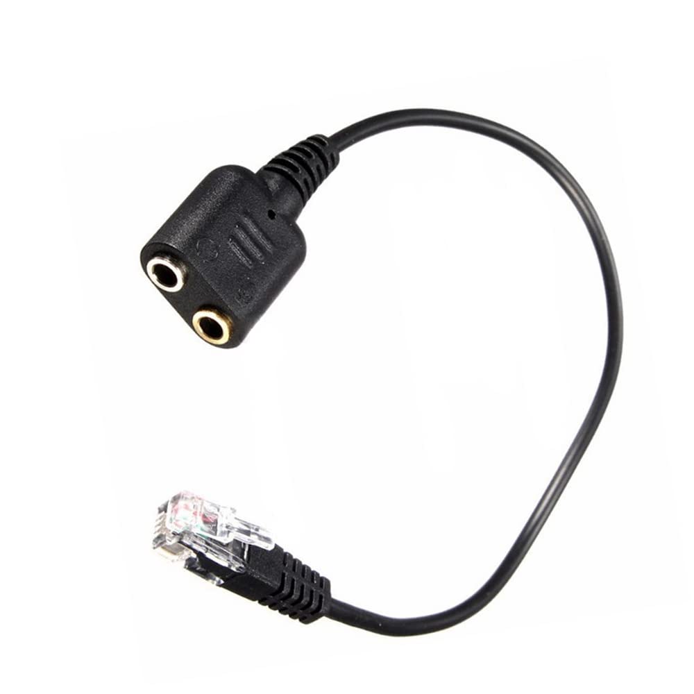 Amazon.co.jp: 3.5 mmジャック変換器ケーブル RJ9〜デュアル3.5 mm