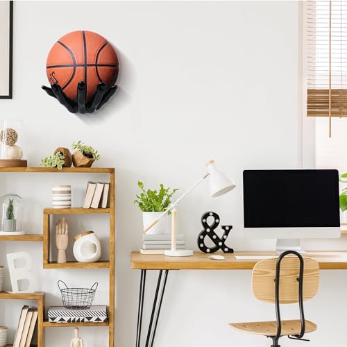 Basketball Holder, Hand Sculpture Ball Holder Wall Mount Art Decor Stand Basketball Storage Rack Organizer Display Case Man Cave for Football Soccer Gifts for Him Men Boys Gamers - Image 4