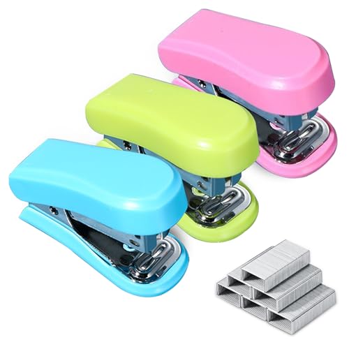 Mini agrafeuse de bureau BoAn capacité 20 feuilles rose vert