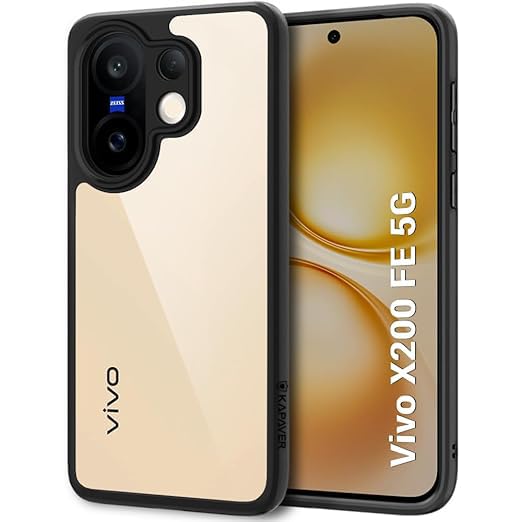 Image of KAPAVER Hybrid Series Back Cover Case Compatible with Vivo S30 PRO Mini /Vivo X200 FE 5G (PC+TPU) (Black)