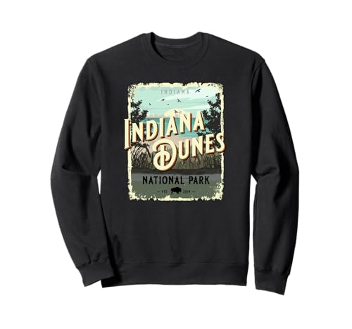 Poster vintage da viaggio in stile Indiana Dunes National Park Felpa