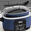 Ninja Foodi PossibleCooker PRO 85 Quart Multi Cooker with 8 in 1 Slow Cooker Dutch Oven Steamer More Glass Lid Integrated Spoon Nonstick Oven Safe Pot to 500F Navy Blue
