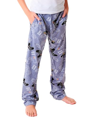 MOR Pantalones de pijama para niños con diseño de videojuegos,
