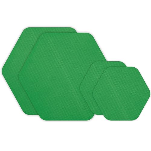 Image of GEAR AID Tenacious Tape Hex Repair Patches, 2.5 inch & 1.5 inch, Green, 4 Count
