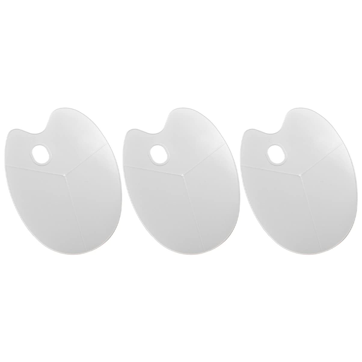 DOITOOL 3Pcs Oval Water Color Mixer Plate Ergonomic Design for Easy Grip Lightweight and Stain Resistant for Oil Painting