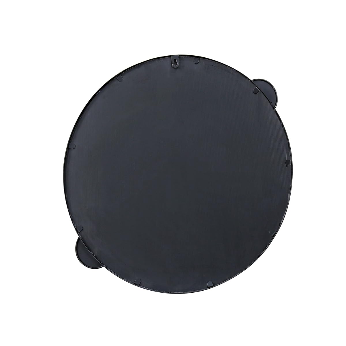 CHARLES BENTLEY Miroir Rond Mural Warsaw, décor Jardin, Cadre Noir, résistant météo, Verre 4mm incassable, Fer et Aluminium, 1 Point de Suspension (65x58cm)