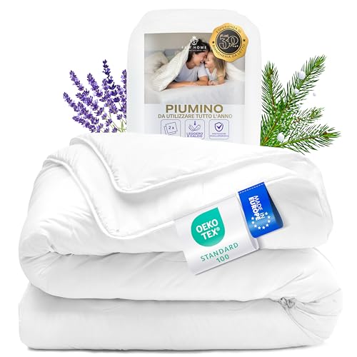 Image of FAM Home Duvet 135 x 200 cm Washable 4 Seasons I Quilt Made of 2 Separate Duvets I Duvet Hypoallergenic for Allergy Sufferers I Summer Duvet and Autumn Duvet