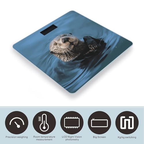 Báscula digital Sea Otter con pantalla LCD y base antideslizante miniatura 3