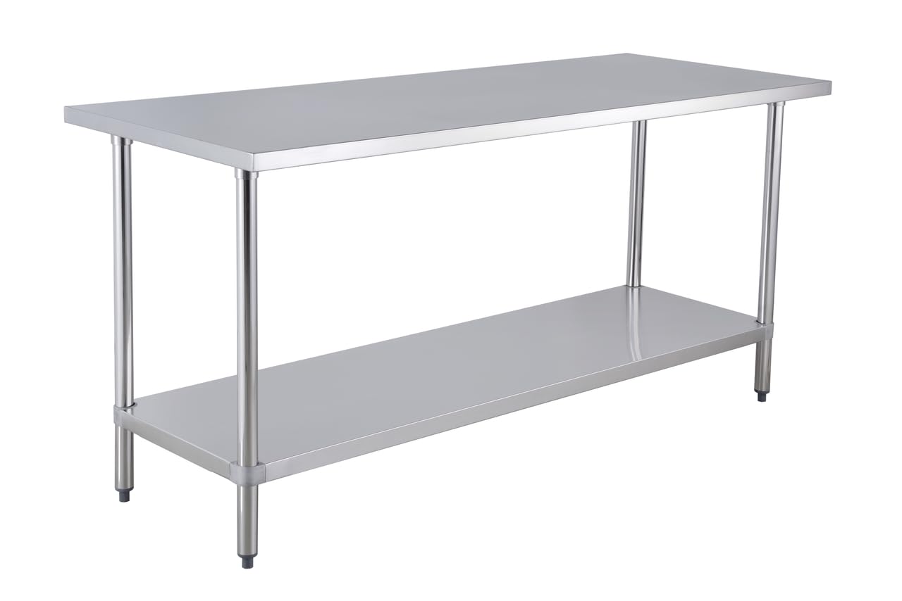 METRO Professional Table de Travail GWTS4187, Acier Inoxydable, 180 x 70 x 85 cm, argenté