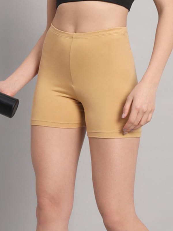 Image of Women's Workout Yoga Athletic Running Dance Gym Shorts High Waist Cheerleader Volleyball Short Pants Skin