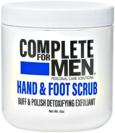Complete For Men - Hand and Foot Scrub Detoxifying Exoliant - Moisturize and Replenish Dry Irritated Hands and Feet - Dense Sugar Scrub For Rough and Tough