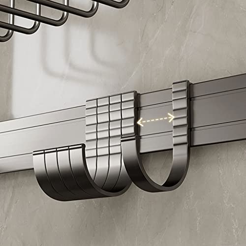 Toallero de baño sin taladro XMING gris de 47cm para evitar romper azulejos 8