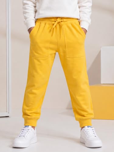 Image of KiddoPanti Boys Solid Fleece Track Pants | Cotton Poly Fleece Fabric | Ankle Length Bottom Rib | 2 Front Patch Pocket | Elastic Waist & Drawcord | Jogger Track Pants for Boys