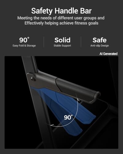 Image of 15% Auto Incline Walking Pad Treadmill with 12-Level, Under Desk Treadmill with Handles, Portable Treadmills for Home Small, 43″ High Armrests
