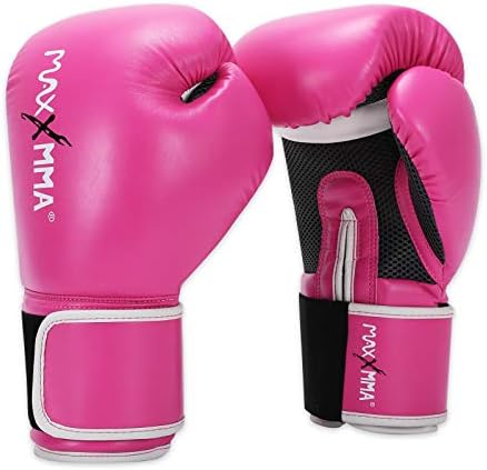 MaxxMMA Pro Style Boxing Gloves for Men & Women, Training Heavy Bag Workout Mitts Muay Thai Sparring Kickboxing Punching Bagwork Fight Gloves (Pink, 10 oz.)