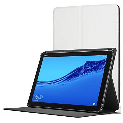 Forefront Cases Smart Funda para Huawei Mediapad M5 Lite 10, Estuche Protector con Cierre Magnético para Mediapad M5 Lite 10 Pulgadas, Smart Auto Sueño Estela Función, Blanco