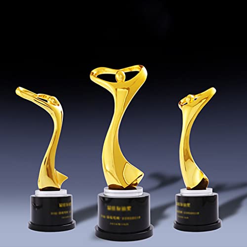 Trofeeën Aangepaste Vergulde Danskristalmedailles Op Maat Gemaakte Souvenirs Voor Vieringen Trofeeën Voor Belettering Van Hars (Color : Gold, Size : 27 * 9cm) - Image 4