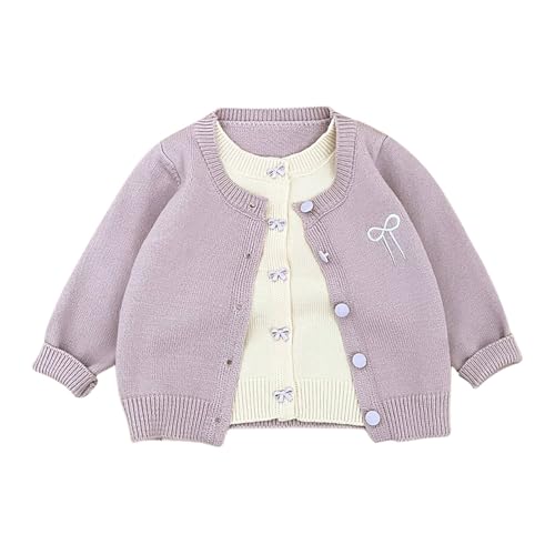 Kids Girls Knit Cardigan Button Down Open Front Soft Sweater Toddler Plain Long Sleeve Ribbed Knit Cardigan Jackets