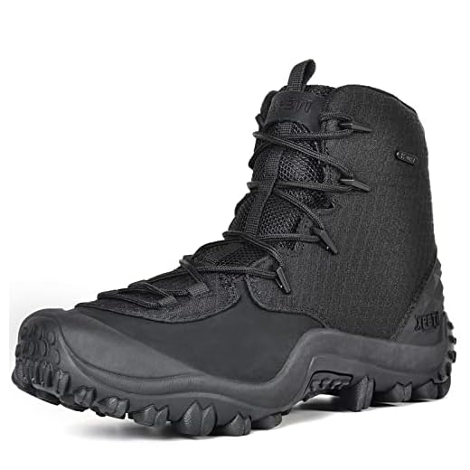 XPETI Bravo Bota tática militar à prova d'água de couro, Preto, 44