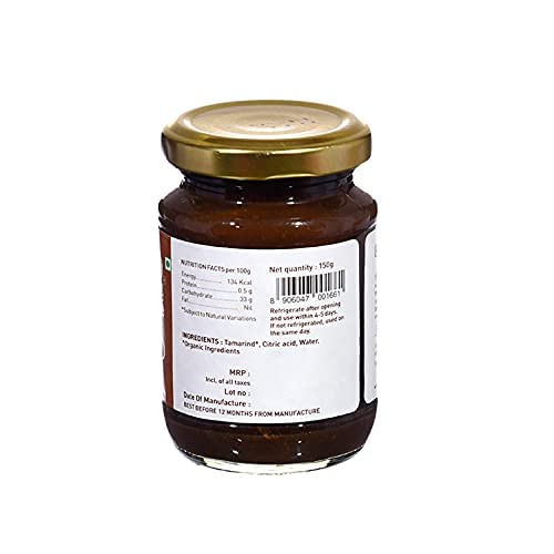 Image of Pure & Sure Organic Tamarind (Imli) Paste 150G | 100% Fresh Imli Chutney | Naturally Processed & Thick | Homemade Taste & Quality for Cooking | No Additives & Chemical (Pack of 3)