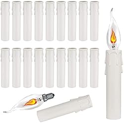 Lamparas Antiguas Repuestos GZLCEU 20 candelabros de casquillo de vela, casquillo de plástico E14, portalámparas para lámpara de pared LED, decoración (blanco, 100 x 30 mm)