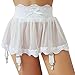 Produktbild BUXIANGGAN Shorts Kurze Damen Hose Sexy Strumpfbänder Dessous Schwarz Damen Strümpfe Hosenträger Strumpfgürtel Spitze Mesh Rock Sexy-Style1-White_M