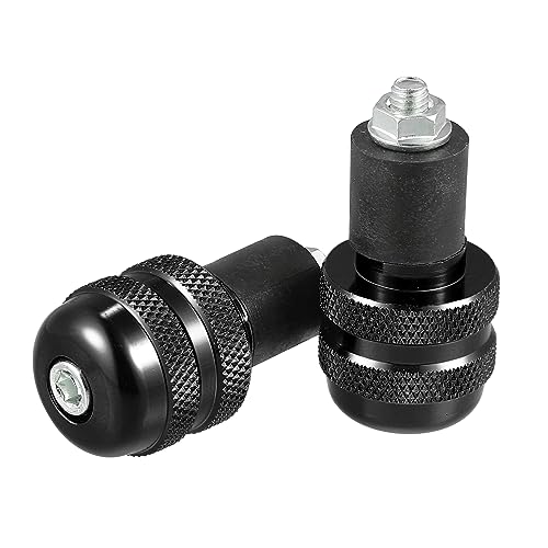 Motoforti 1 Par Universal Aluminio Aleación 7/8" 18mm Manillar Extremo Tapas Negro