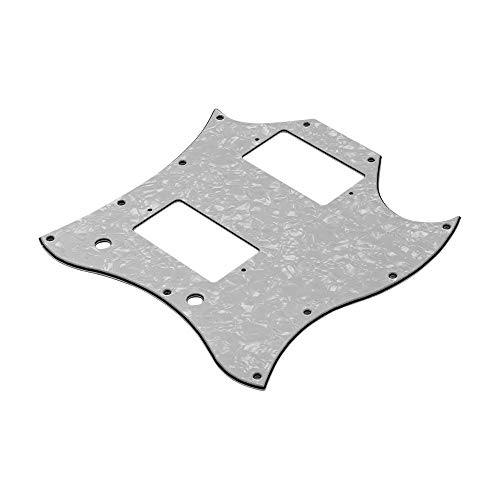 RuleaxAsi Placa do risco do Pickguard da guitarra do PVC HH para a pérola branca das guitarra elétri