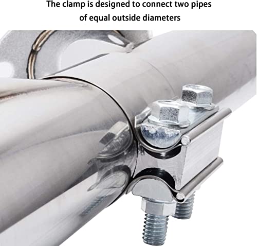 Image of Exhaust Band Clamps 4 Inch Butt Joint Exhaust Pipe Muffler Band Clamp 304 Stainless Steel(4 Pack 4 inch Butt Lap Joint Exhaust Clamp)