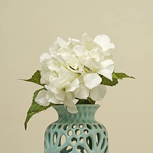 Image of PURE HOME + LIVING Ivory Hydrangea Spray,Off White (Made of Plastic, Wire and Fabric) for Home, Office and Living Room Decorations (Without Vase)(Height-48 CM) Pack of 1